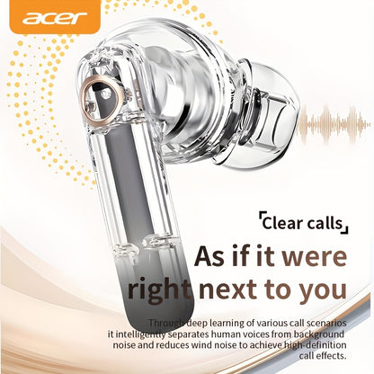 [Acer Official Authentic] In-Ear Design | TWS Wireless Headset | Stereo | Heavy Bass | Low Latency | Comfortable Wearing (Study/Business/Sports/Running/Fitness) | Portable Design | Multi-Device Compatible (Mobile Phone/Tablet/Laptop) | Recommended f