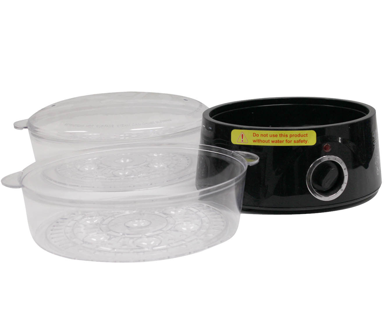 5L Steam Cooker Steamer 2 Tray 400W Power Dial Timer Healthy Stackable