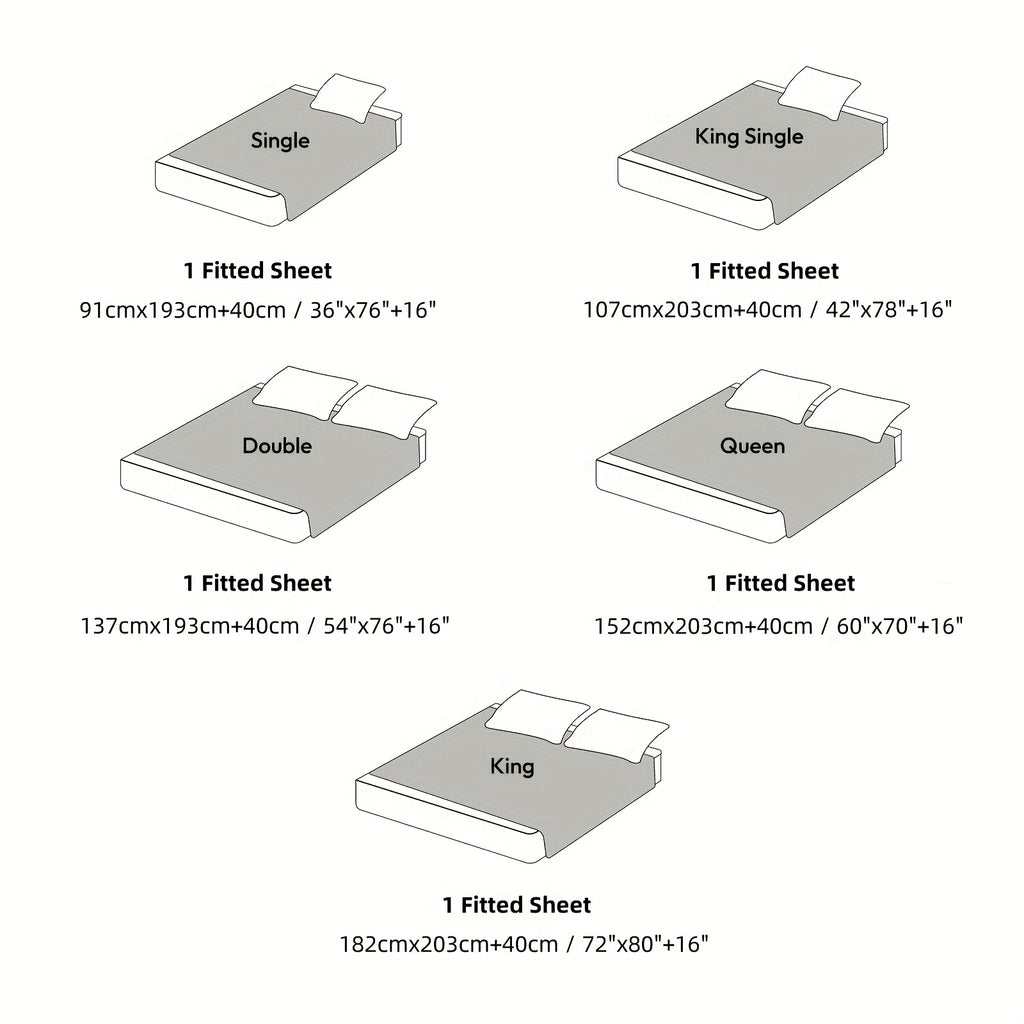2200TC Hotel Quality Fitted Sheet Pillowcases Set Extra Deep 40cm Cover - Breathable Soft, Durable, Elastic Easy Fit, Best for - Hotel, Inn, Bedroom, Guest, Vacation Home