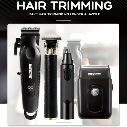 WEEME 4pcs/3pcs/1pc Beard Trimmer, Hair Clippers Men'S Shaver Electric Razor, Cordless Barber Clippers And Trimmers Set, Hair Cutting Kit for Men Grooming, Home And Barber Use, Precision Styling Tools, Ideal Father'S Day Gift