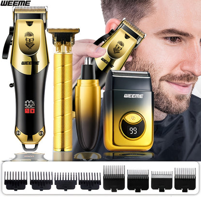 WEEME 4pcs/1pc Hair Clippers And Trimmer Set For Men, Cordless Beard Trimmer, Nose Hair Trimmer & Shaver Kit, Multi-Functional Grooming Tools For Haircut, Beard Shaping, Ideal For Home Use, Travel, Perfect Holiday'S Gift For Boyfriend Or Dad.