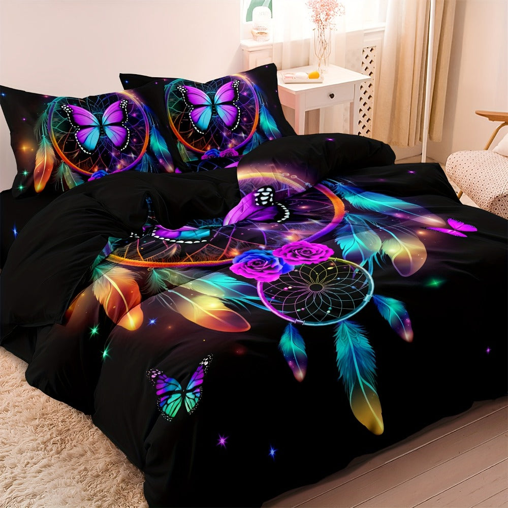 Dream Catcher Duvet Cover Set - 3-Piece Floral Bedroom Bedding – feature reference