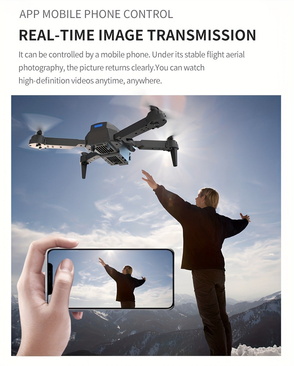 Dual-Camera Foldable Camera Drone – Auto Hover & Obstacle Avoidance – additional product view 13