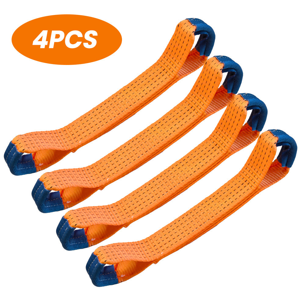4pcs Heavy-Duty Vehicle Tie Down Straps, Vehicle Transport Tie-Down Straps - Universal - 4pcs - 50mm Width - Abrasion-Resistant - Non-Slip - Reusable Linen Ratchet Straps with Secure Tie-Off Hooks - Reusable Load Suitable for Cars, Trailer, and Roof Rack,