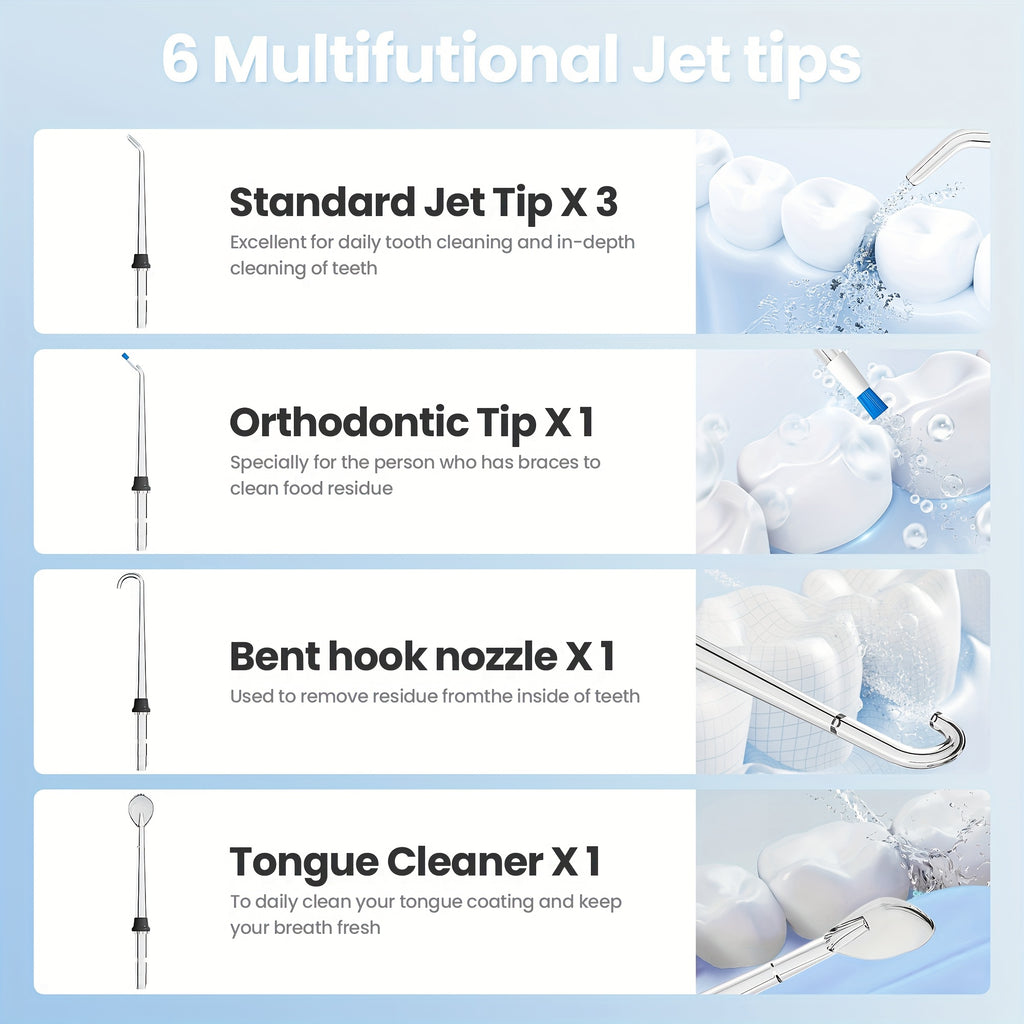Water Flosser for Teeth Cleaning And Flossing, 5 Modes Rechargeable Cordless Oral Irrigator 350Ml Water Tank Teeth Cleaner, Portable Electric Dental Flossers for Home And Travel, Black/White