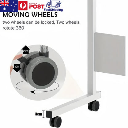 1PC Adjustable Height Mobile Computer Desk with 360° Swivel Casters - Multi-Functional Hardwood and Metal Study Table for Bedroom, Living Room, or Dorm, Easy Assembly Modern Home Office Desk (Black/White), Office Desk Furniture, Bedroom Workstation, Conte