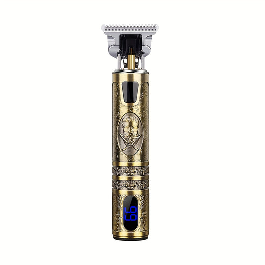 USB Charging Hair Clipper Electric Trimmer Men'S Body Hair Beard Trimmer, Men'S Electric Shaver with LED Display, USB-C Charging, Wireless Long Hair Trimmer, Hair, with 4 Attachment Combs, Guide Comb & Cable For/Travel - All-In-One Trimmer