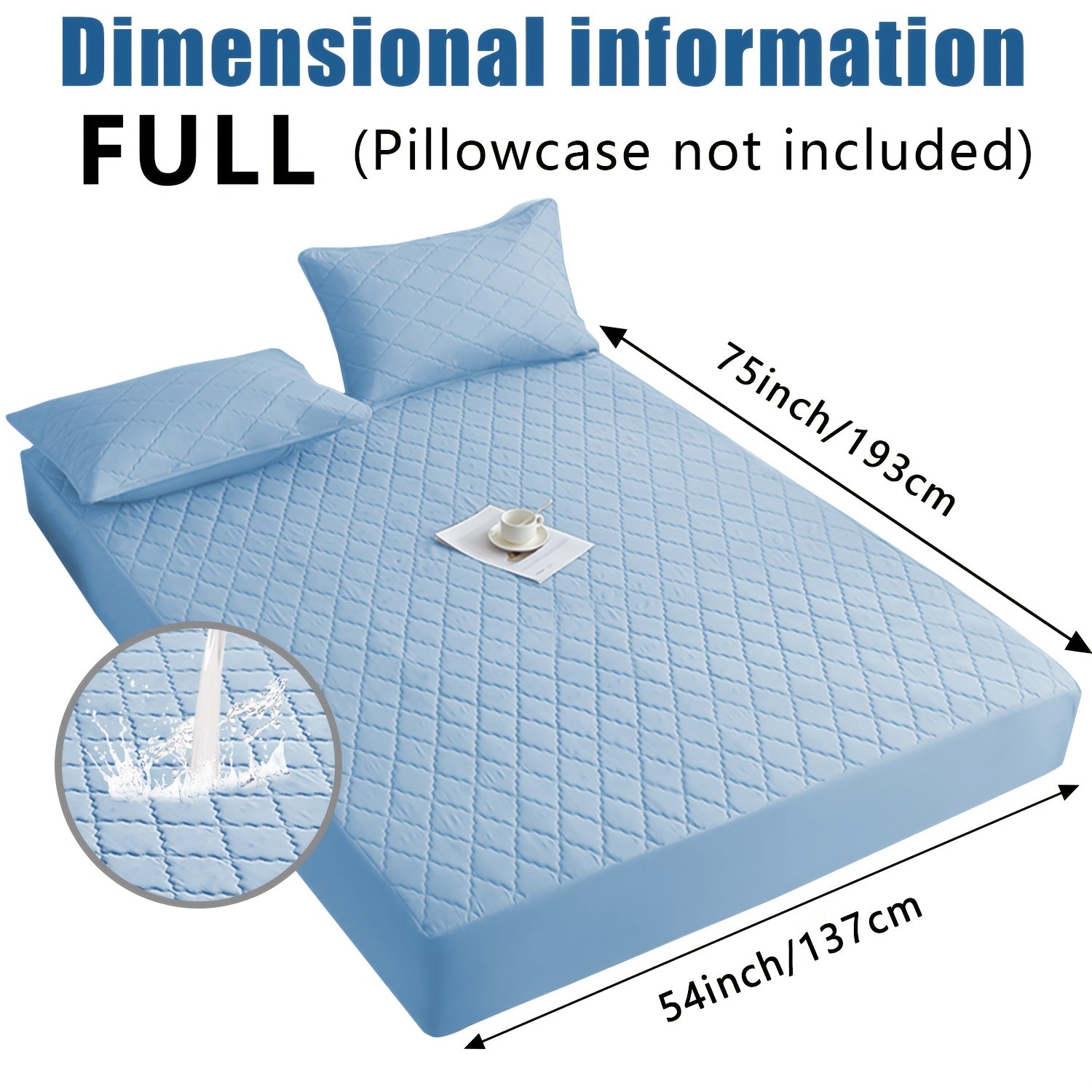 1pc Layered Waterproof Mattress Protector (Without Pillowcase And Pillow Insert) Soft And Comfortable Solid Color Bedding Mattress Cover Bedroom Guest Room Waterproof Fitted Sheet Only