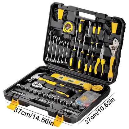 108pcs/set Complete Manual Tool Set for Home And Car Repair, Car Repair Kit Toolbox, Craftsman Basic Tool Kit, Hand Repair Tool Set for DIY, Home Vehicle Workshop Maintemance, Gift for Men