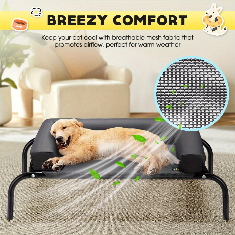 Washable Cooling Dog Bed with Pillows - Black – additional product view 20