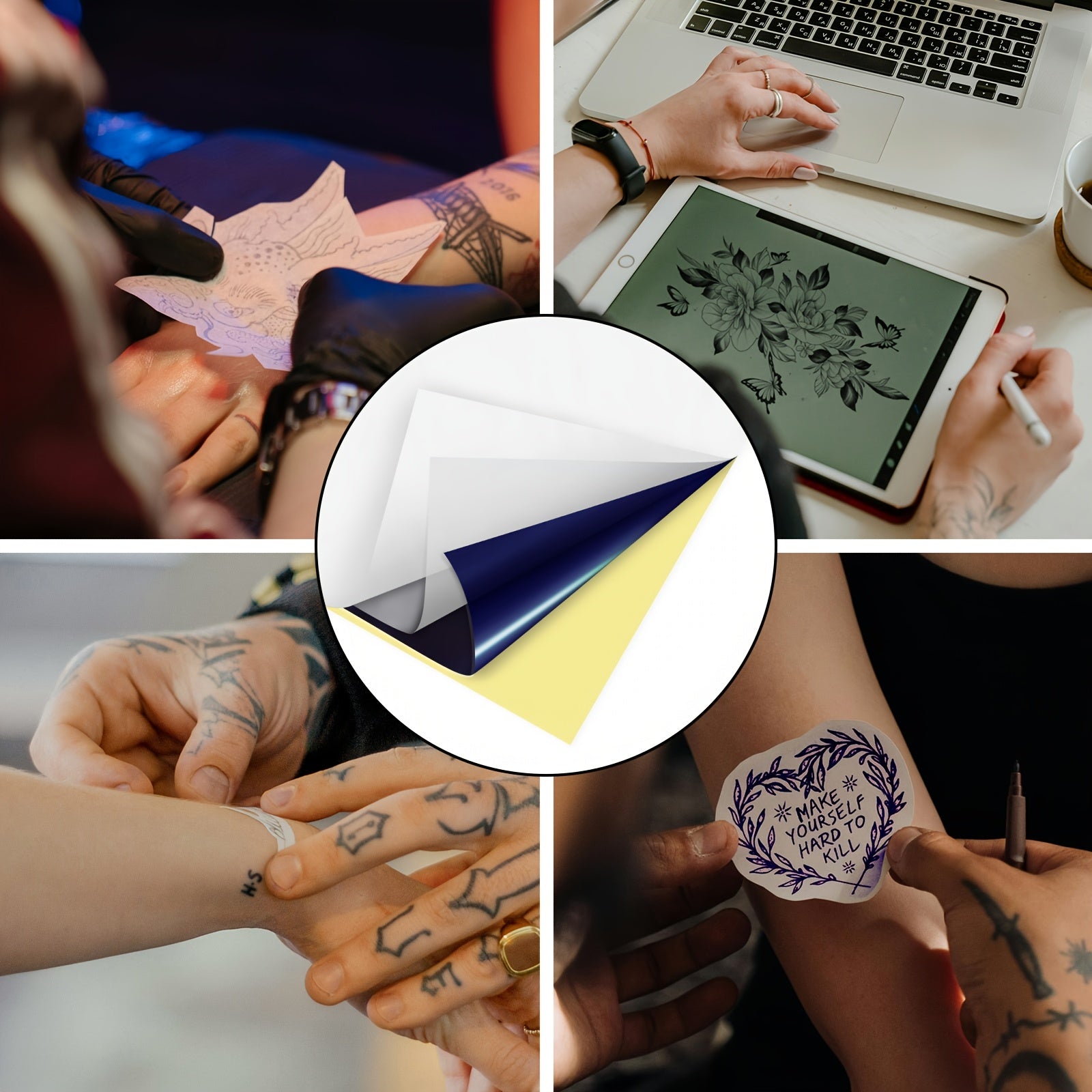 PeriPage Thermal Tattoo Paper, Fast Imaging, Ink-free And Suitable for A4 Size Tattoo Machine, High Definition Printing, A Good Helper for Tattoo Artists