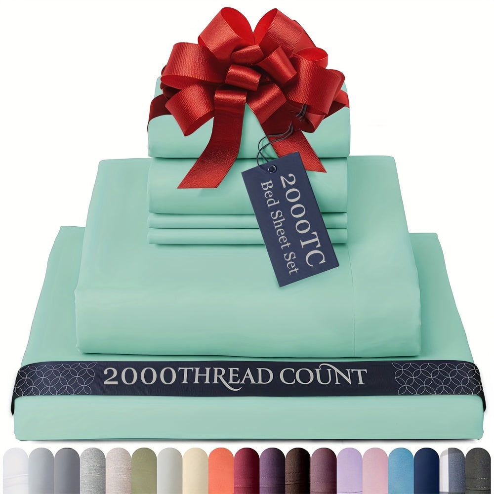 Egyptian Cotton Sheet Set - 2000TC 4-Piece Deep-Pocket Bedding – additional product view 43