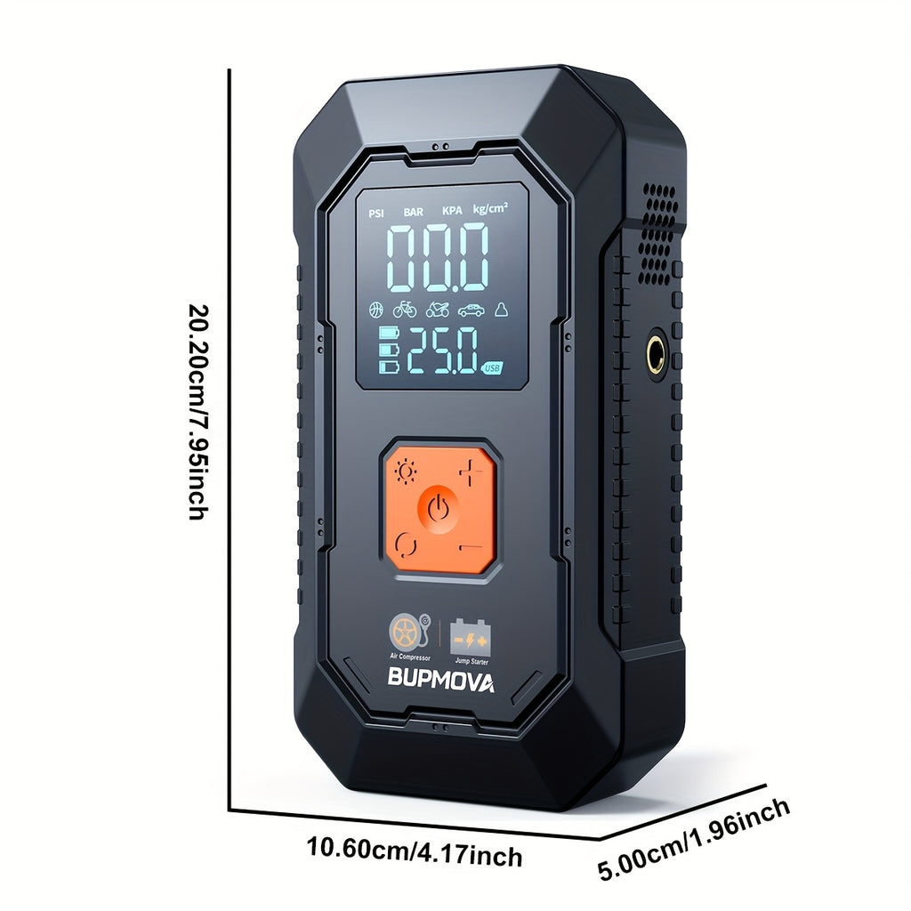 8000A Car Jump Starter with Air Compressor Cordless Tire Inflator, Battery Booster with Power Bank Pack & LED Flashlights, 12V Auto Jumper Box for All Gas Or 10.0L Diesel Vehicles