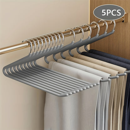 Set of 5 Sturdy Metal Z-Shaped Hangers Designed to Save Space, Perfect for Both for Home And Retail Use, Ideal for Organizing Clothes in Your Wardrobe with a Modern Nonslip Design