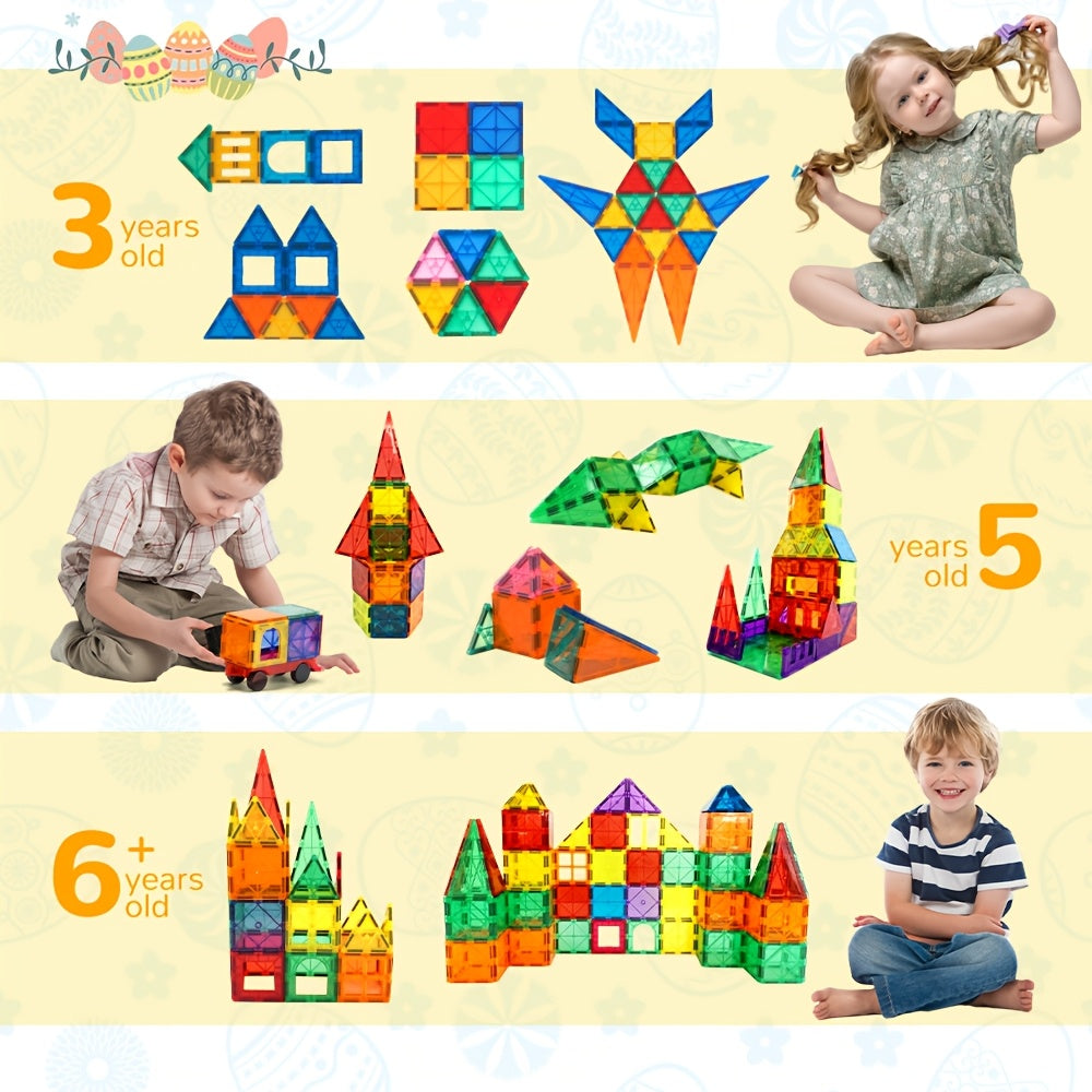 120/100/60pcs Kids Magnetic Tiles Blocks Building Educational Toys Child Gift