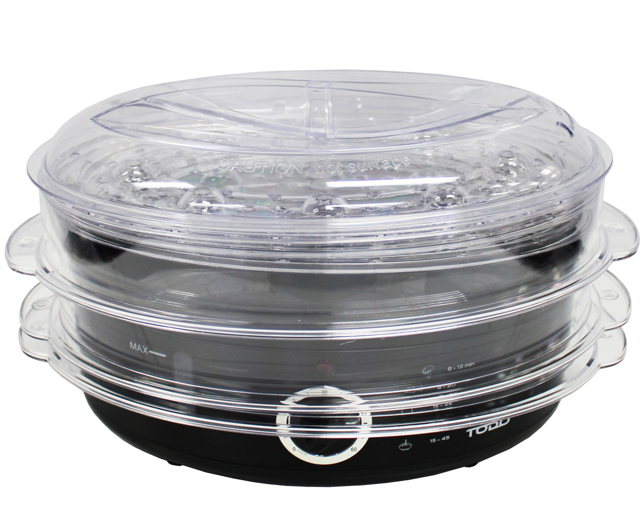 9L Steam Cooker Steamer 3 Tray 800W Power Dial Timer Healthy Stackable