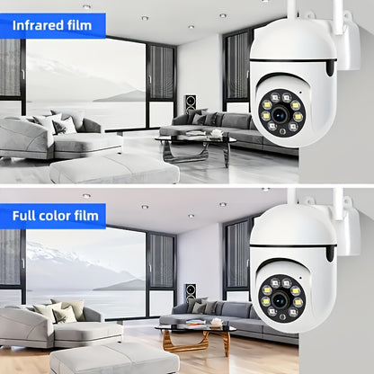1-4pcs Wireless Wifi Pet Security Camera, Outdoor Weather-Proof Water-Proof Camera, 1080P HD, Color Night Vision, 2-Way Audio, Ease Life APP, 360 Pan/Tilt/Zoom, Motion Tracking & Detection for Home Security, Spotlight & Siren