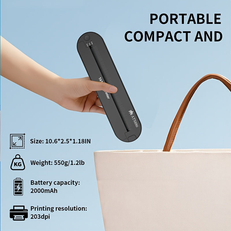 YILONG Wireless Tattoo Printer, Tattoo Stencil Printer, With 2000mAh Large Capacity Battery, Portable Tattoo Printer Thermal Copier Compatible With Smartphone And PC (Includes 15pcs Transfer Paper)