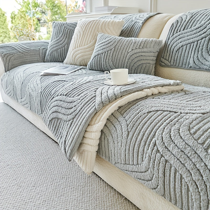 Luxury Pet-Friendly Sofa Cover 1pc - Plush Non-Slip Protector with Claw-Resistant Fabric | 300GSM Breathable Polyester for Sectional Couches