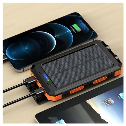 20000mAh/40000mAh Portable Solar Power Bank, Portable Solar Mobile Phone Charger, Camping External Battery Charger for Mobile Phones, 2 USB/ LED Flashlights with Compass for Outdoor Activities