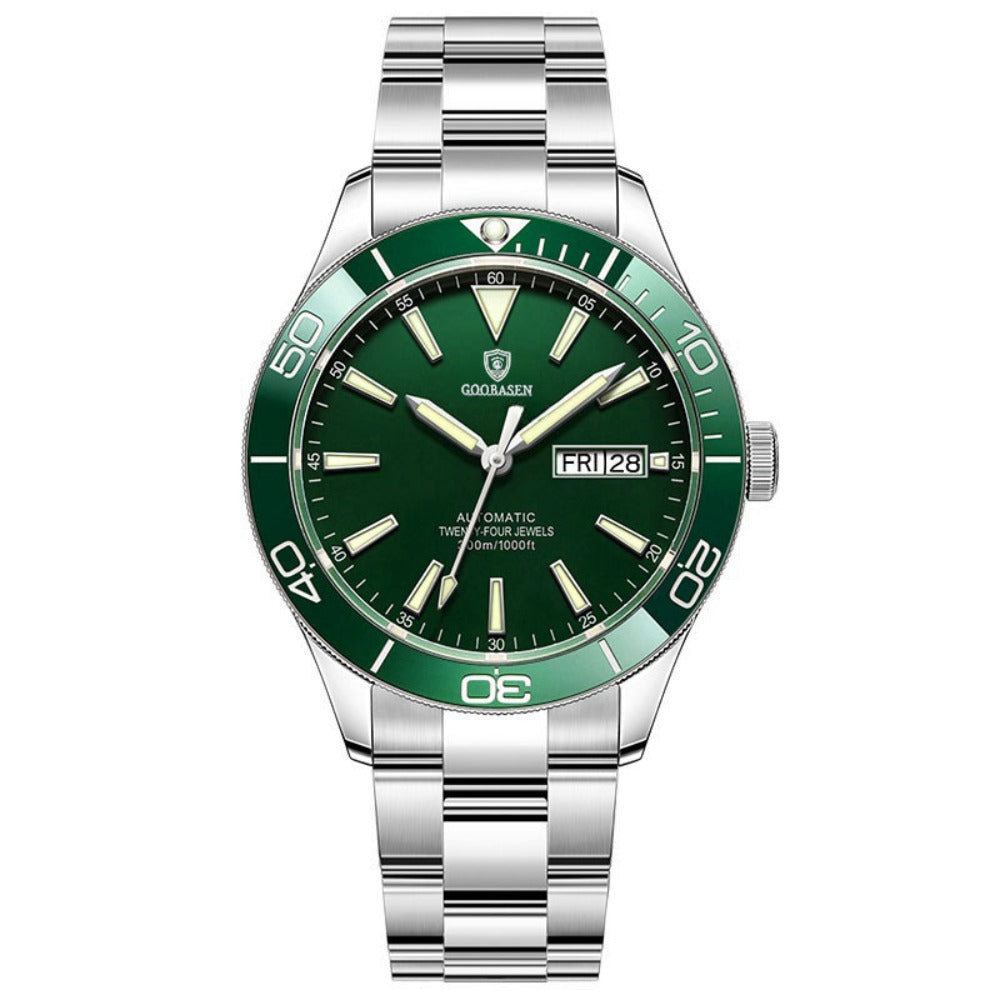 Guberson Men's Luxury Watch, Men's Watch with Calendar Hollow, Transparent Imitation Mechanical Watch, Scratch- Mirror, Sturdy and Durable