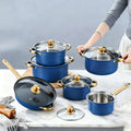 12pcs Cookware Set, Made Of Durable Stainless Steel. Do Not Use An Open Flame; It's A Low-temperature Non-stick Cookware Set (including Frying Pan And Milk Pan), Ideal As A Gift Set
