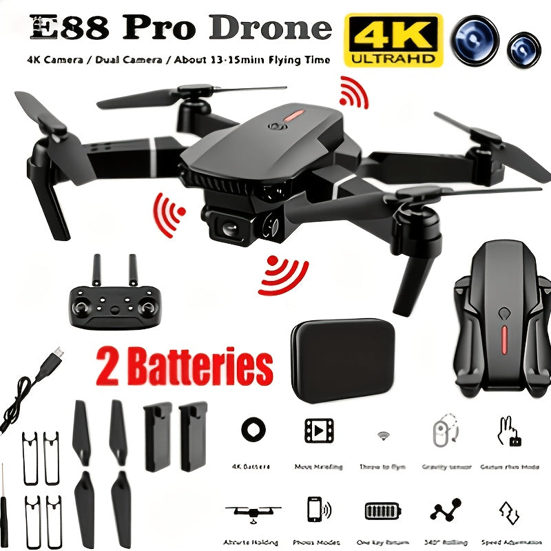 RC Drone, 2025 New Professional RC Drone with 2 Batteries, Dual Camera Double Folding RC Height Hold Remote Control Toy, Holiday Gift for Indoor And Outdoor, Christmas Gift, Thanksgiving Day Gift