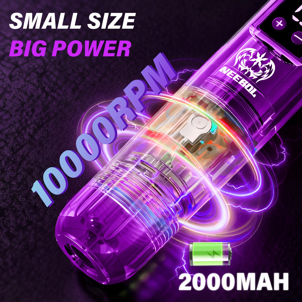 Neebol Tattoo Machine Kit Complete Easter Gift, Cordless Tattoo Pen, 2000mAHLong Battery Life, Wireless Rotary Tattoo Gun with Screen Display, 20/10 Cartridge Needles, Inks, Tattoo Supplies for Beginners And Artists, Body Art Makeup Gift