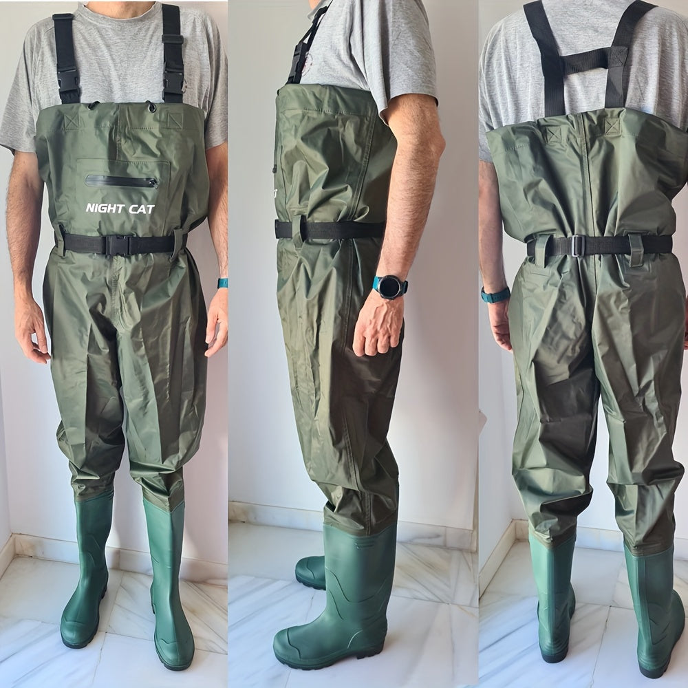 Night Cat Unisex Wading Pants Stockings Chest Waders with Boot Leg Straps Breathable And Lightweight for Fishing, Hunting, Farms Etc., Size 6-12.5