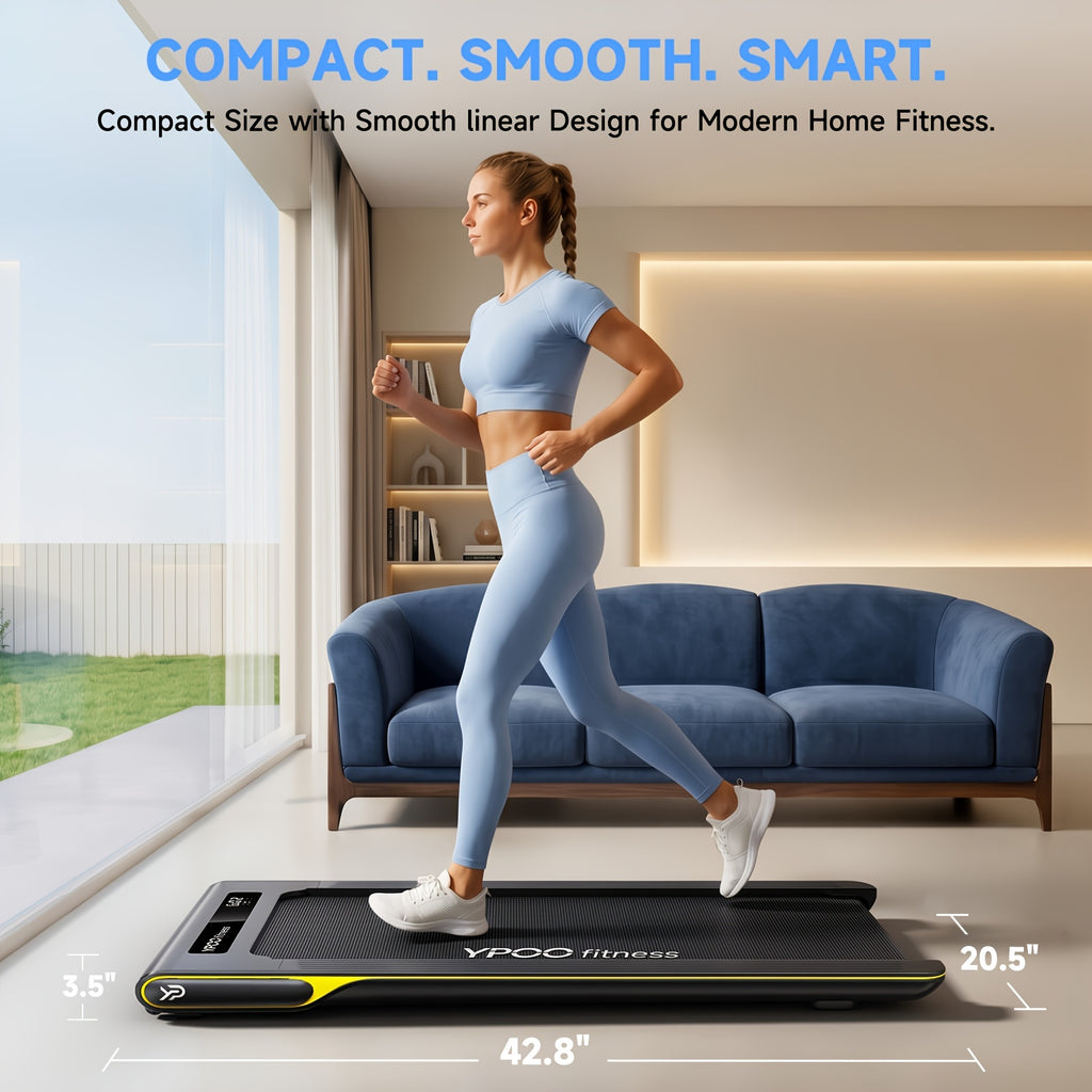 Walking Pad With Incline, 2.5HP Under Desk Treadmill With Low Noisey, 158.76 KG Portable Treadmill With APP, Compact Treadmills For Home/Office With Remote Control