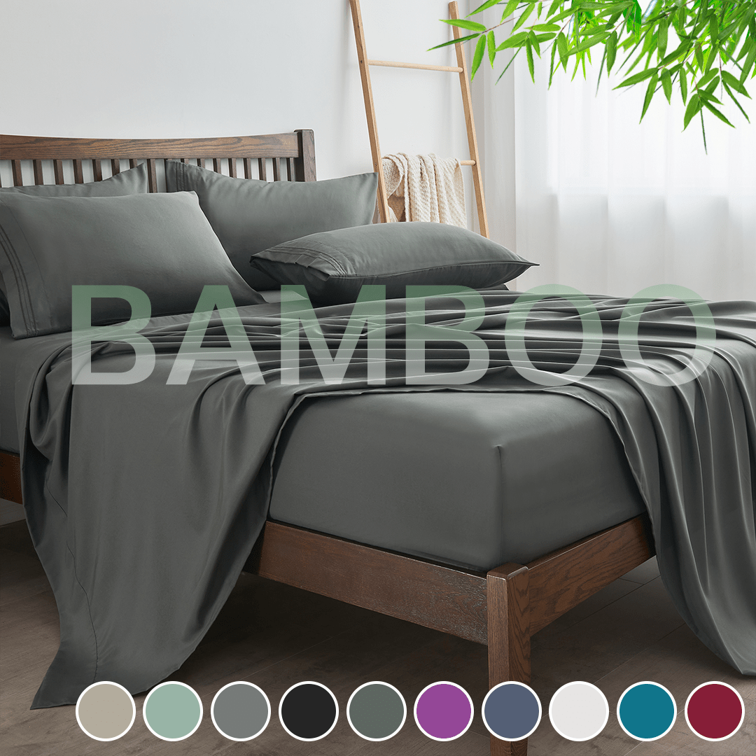 4-Piece Cooling Bamboo Sheet Set – Ultra-Breathable, Moisture-Wicking & Silky Smooth – 40cm Deep Pocket Design – Perfect for Summer Nights, Hot Sleepers, and Guest Bedrooms