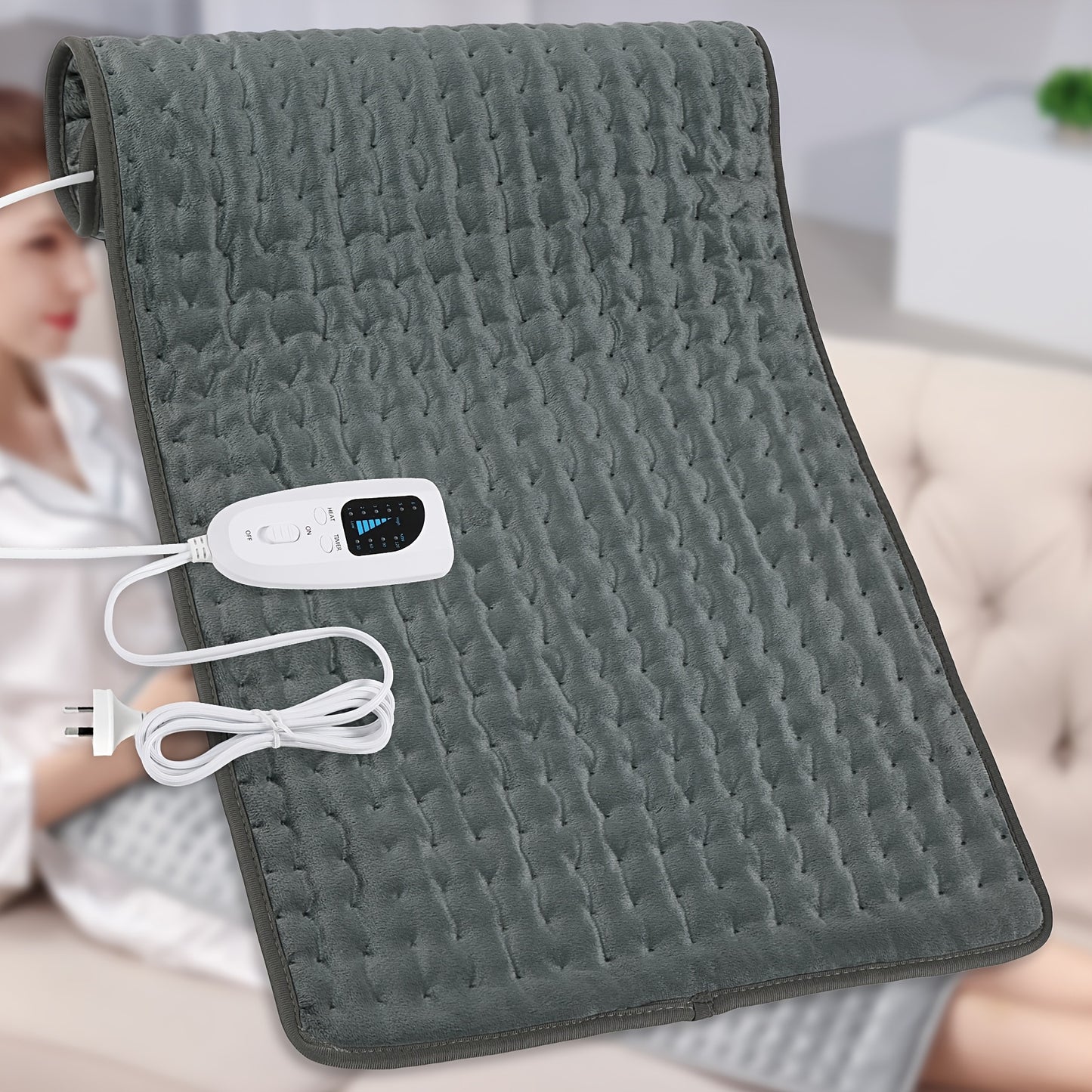 XXL Heating Pad - 83.82cm x 43.18cm | 6 Heat Settings, Fast Heating to 140°F, Portable, Back, Neck, Abdomen, Shoulder, Knee, Wet Heat Heating Pad, Arm and Leg Heating Pad, Safer, Wet and Dry Heating, Automatic Shut-off, Best Holiday Gift, IDUONT