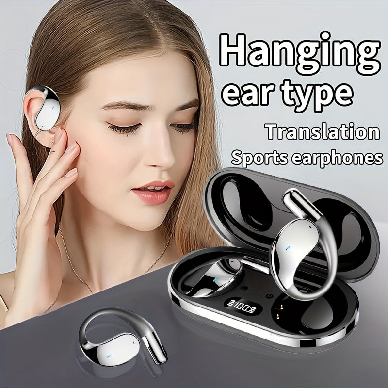 Ai Translation Headset, Bone Conducting Wireless 6.0 Headset, Real-time Translation In 156 Languages, 6 Mics Intelligent Noise Cancellation, Real-time Translation Of Meeting Notes, Touch Control, Deep Bass, HD Voice-Perfect For Running And Exercise