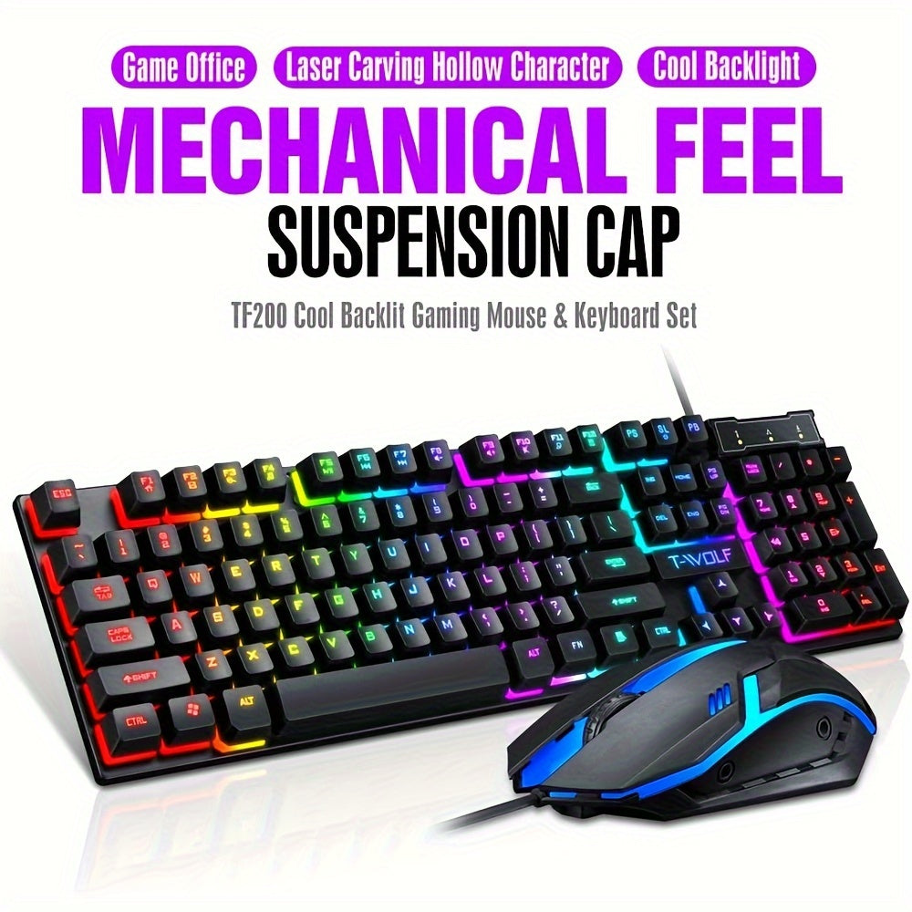 Gaming Keyboard Mechanical | Gaming Keyboard And Mouse | Gaming Keyboard Black | Gaming Keyboard Cheap | Gaming Keyboard for Monitor | Gaming Keyboard Silent T6 Gaming Keyboard And Mouse Set for PC Laptop Rainbow Backlight USB Ergonomic