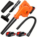 2-in-1 Cordless Leaf Blower & Vacuum Suitable for Blowing, Vacuuming, Dust Removal - Portable Battery- Handheld Electric Blower/Vac with Included for Car, Computer,,, Hard-to- Corners - Multifunctional