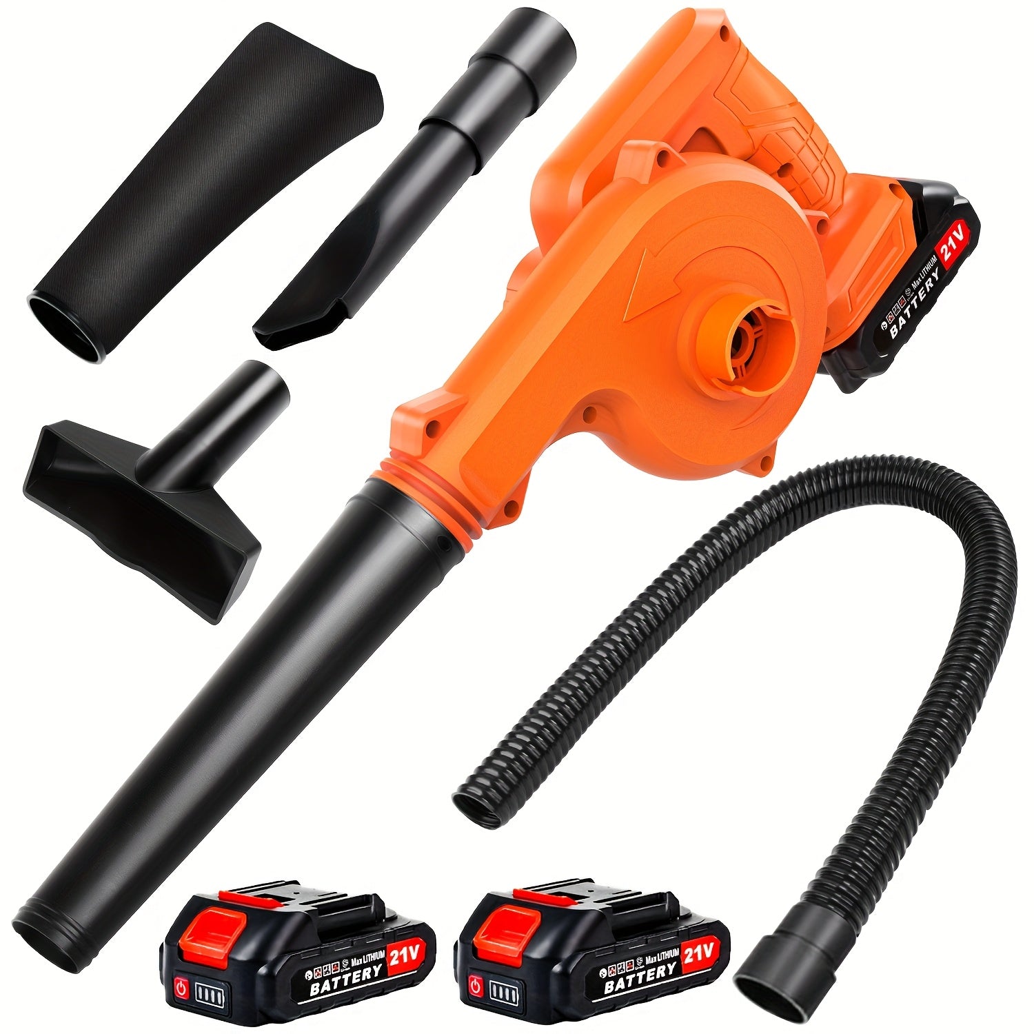2-in-1 Cordless Leaf Blower & Vacuum Suitable for Blowing, Vacuuming, Dust Removal - Portable Battery- Handheld Electric Blower/Vac with Included for Car, Computer,,, Hard-to- Corners - Multifunctional