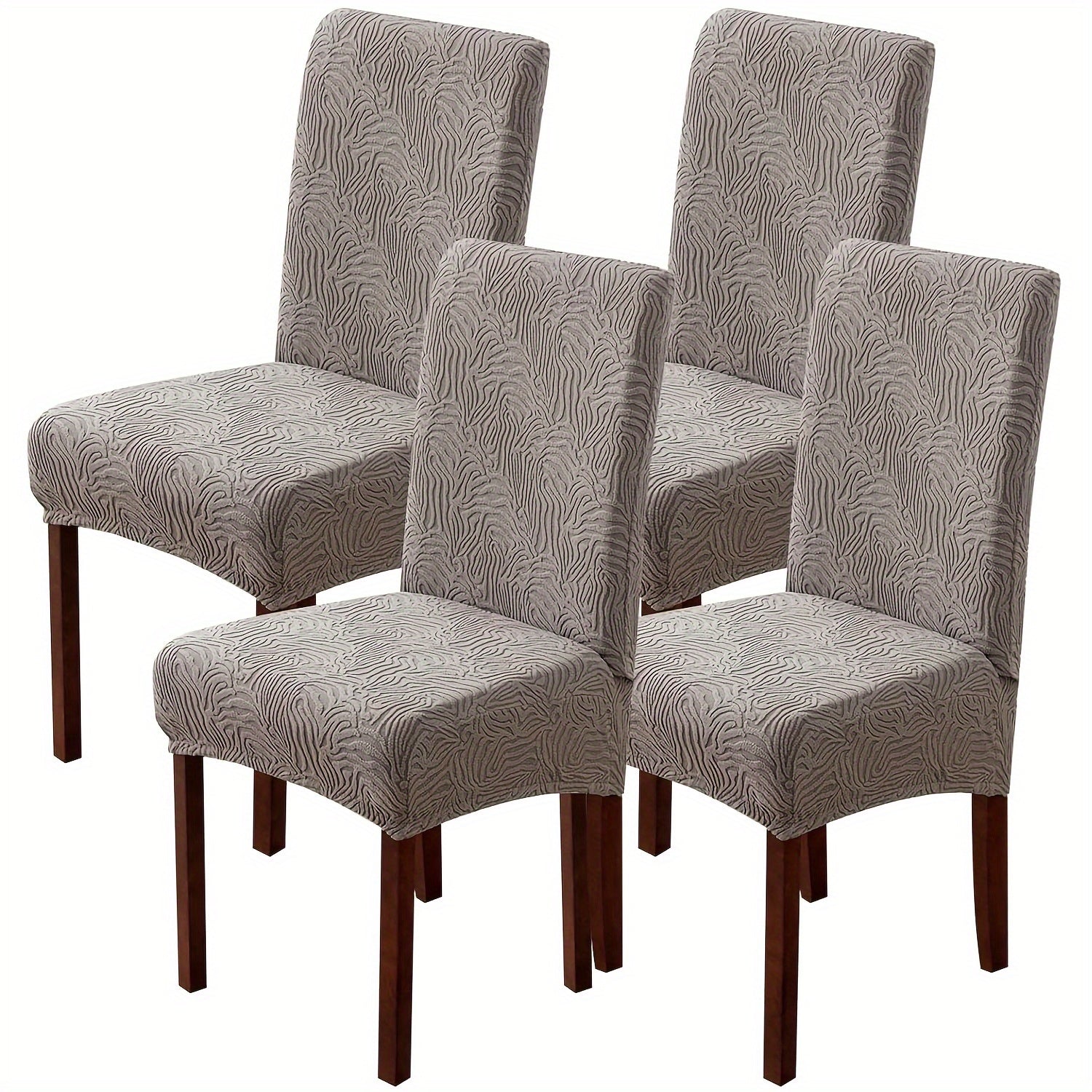 4/6pcs High Quality Chair Covers for Dining Room, Stretch Jacquard Dining Chair Slipcovers Removable Washable Chair Protector for Kitchen, Hotel, Restaurant