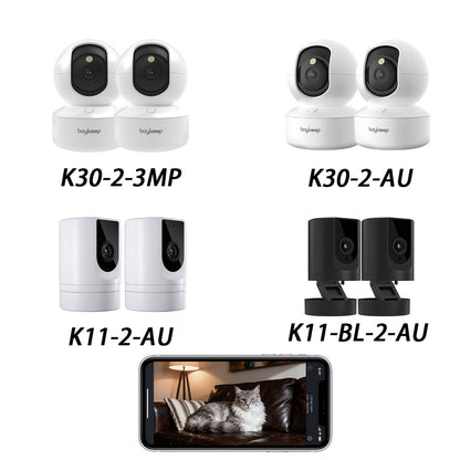 2pcs, BoyKeep 5g/2.4ghz WiFi Smart Camera, 2K High-definition Indoor Safety Monitor, Special Safety Camera for Pets, 360° Panoramic Surveillance Video, Night Vision, Two-way Calls, Cloud Storage