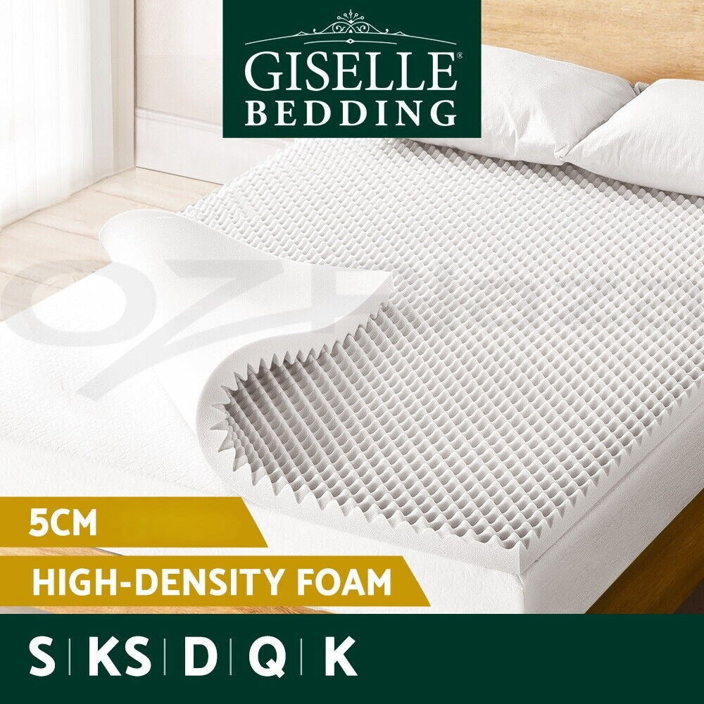 Egg-Crate Foam Mattress Topper – 5cm Cooling Fitted Bed Layer – alternate design view