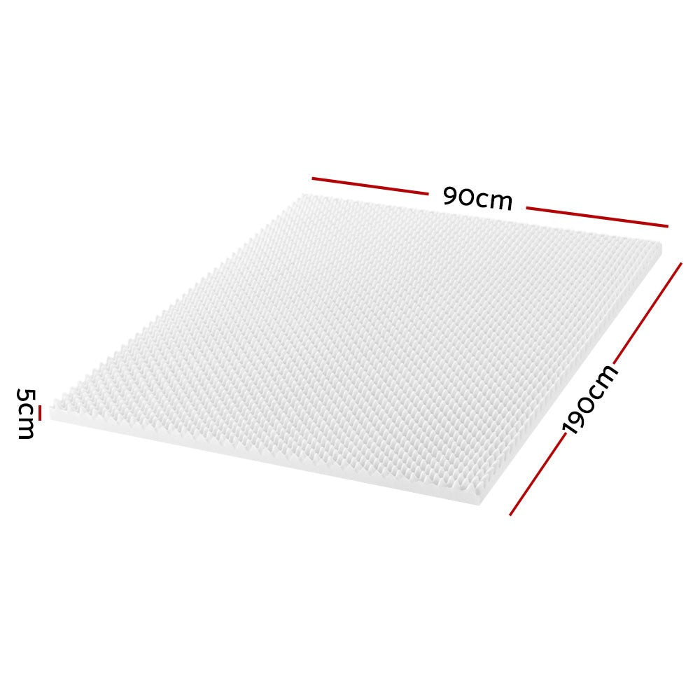 Egg-Crate Foam Mattress Topper – 5cm Cooling Fitted Bed Layer – alternate product view