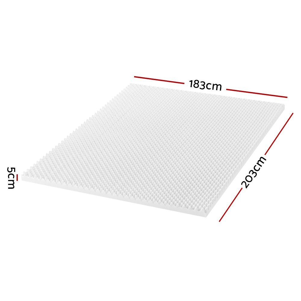 Egg-Crate Foam Mattress Topper – 5cm Cooling Fitted Bed Layer – product detail angle