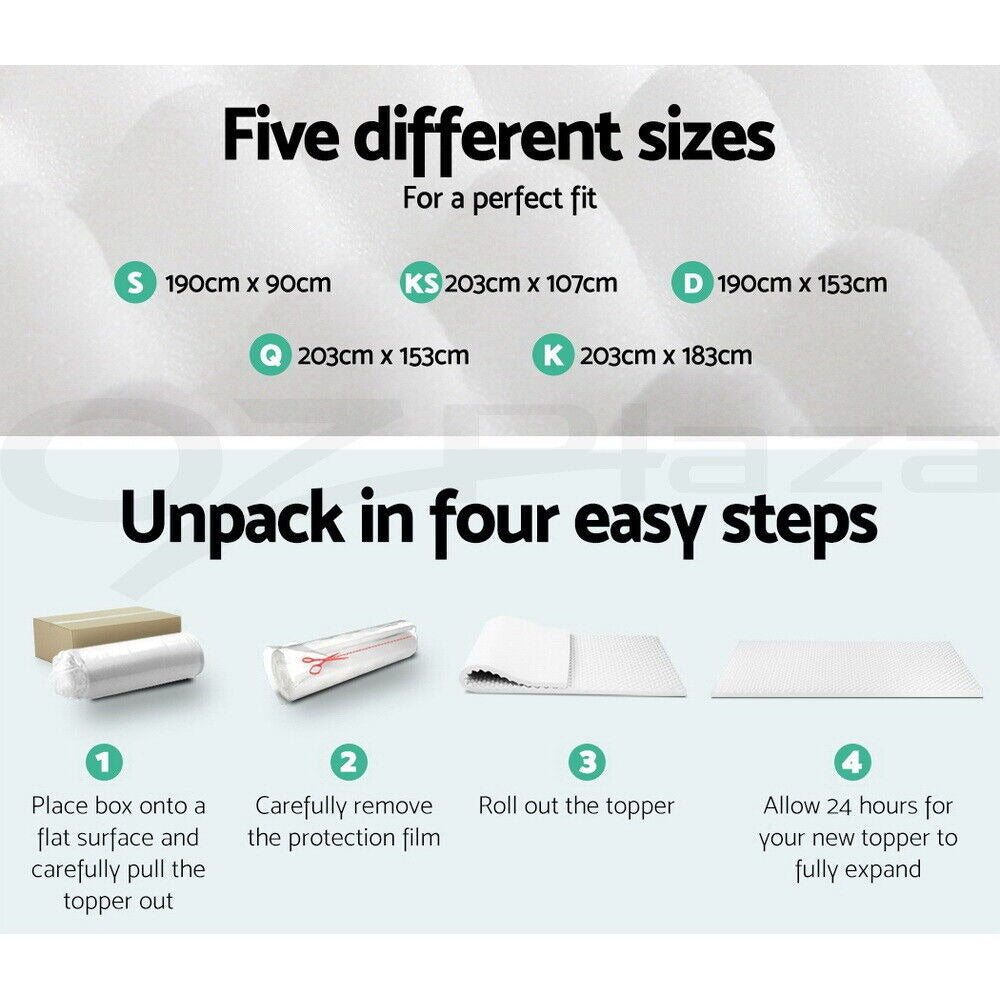 Egg-Crate Foam Mattress Topper – 5cm Cooling Fitted Bed Layer – additional product view 9
