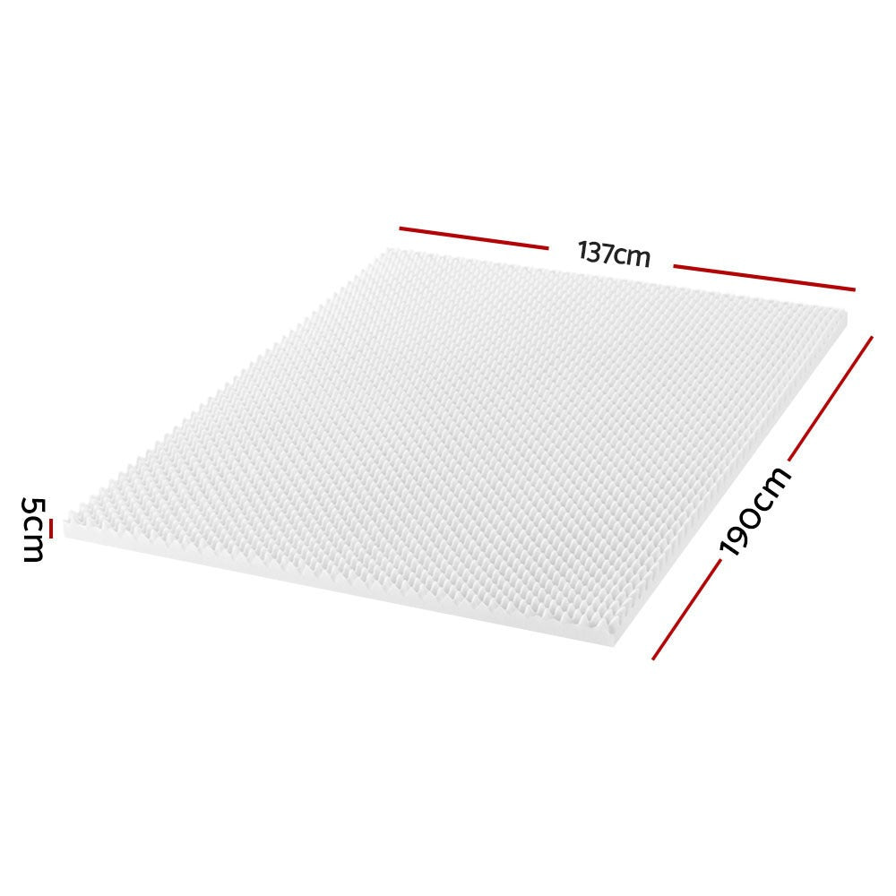 Egg-Crate Foam Mattress Topper – 5cm Cooling Fitted Bed Layer – feature reference