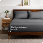 Egyptian Cotton Bed Sheet Set – 2200TC 3-Piece Deep-Pocket Bedding – additional product view