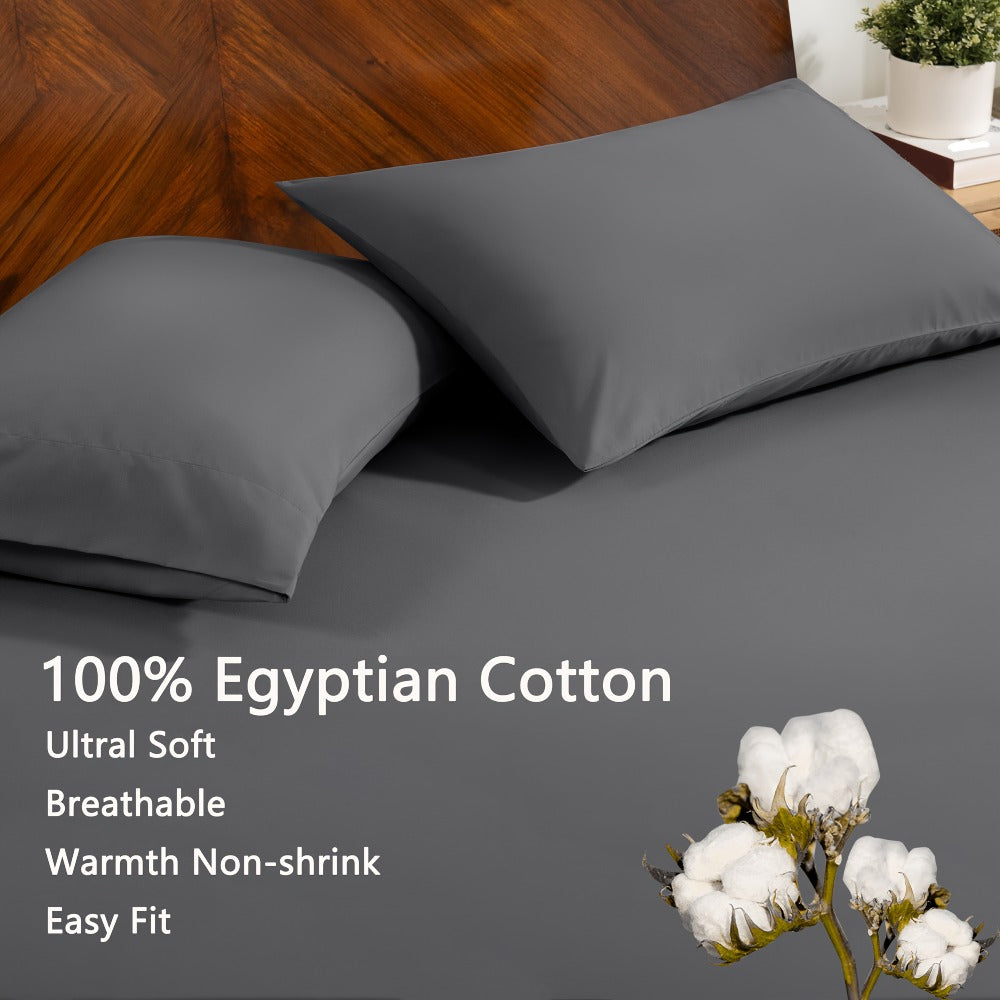 Egyptian Cotton Bed Sheet Set – 2200TC 3-Piece Deep-Pocket Bedding – alternate product view