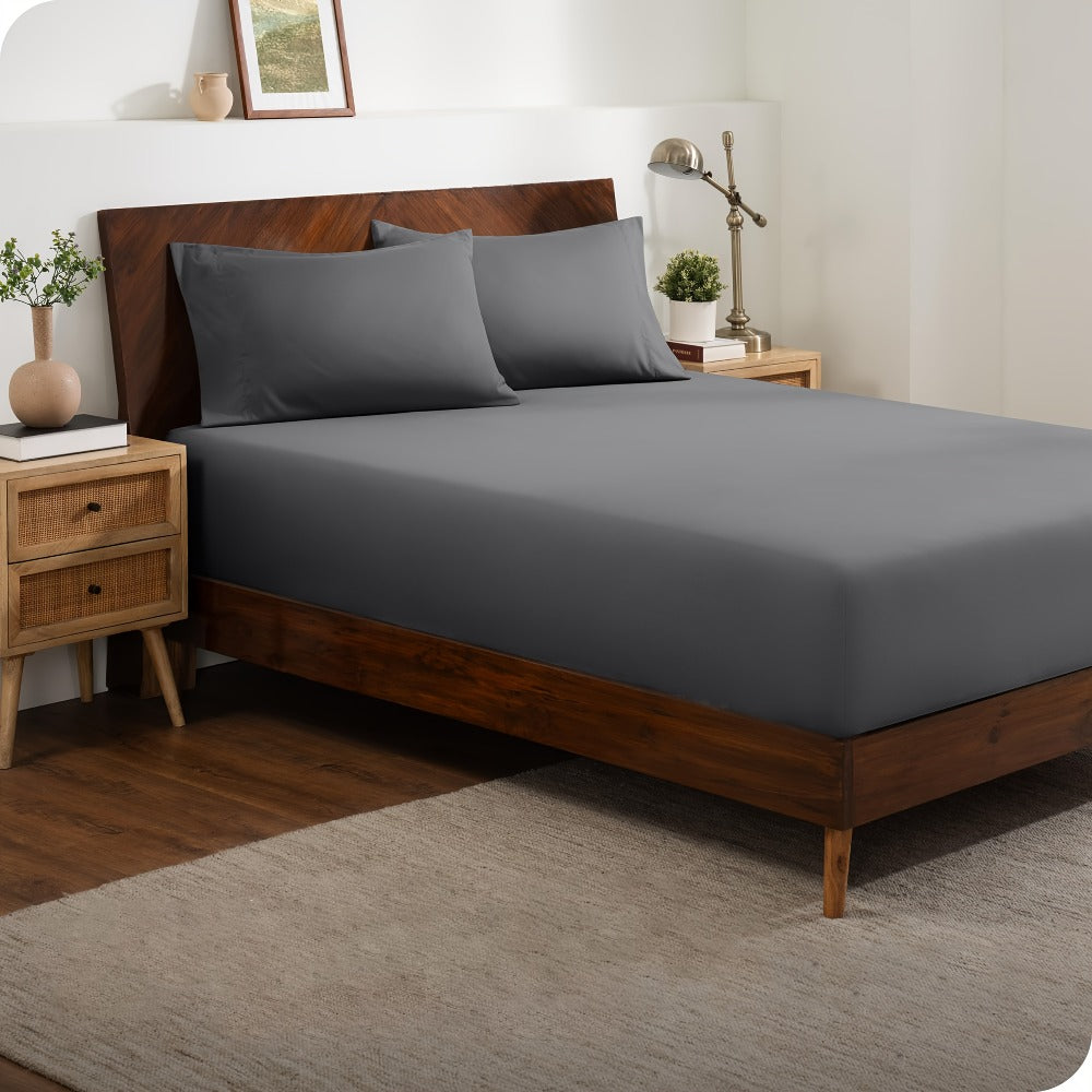 Egyptian Cotton Bed Sheet Set – 2200TC 3-Piece Deep-Pocket Bedding – product detail angle