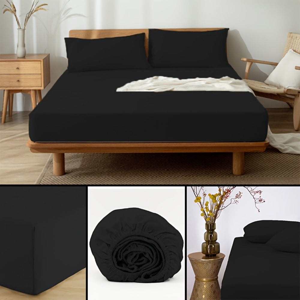 Egyptian Cotton Bed Sheet Set – 2200TC 3-Piece Deep-Pocket Bedding – feature reference