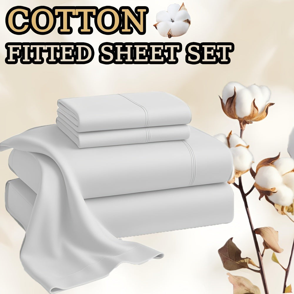 Egyptian Cotton Bed Sheet Set – 4-Piece 45.72cm Deep-Pocket Bedding – design and construction details