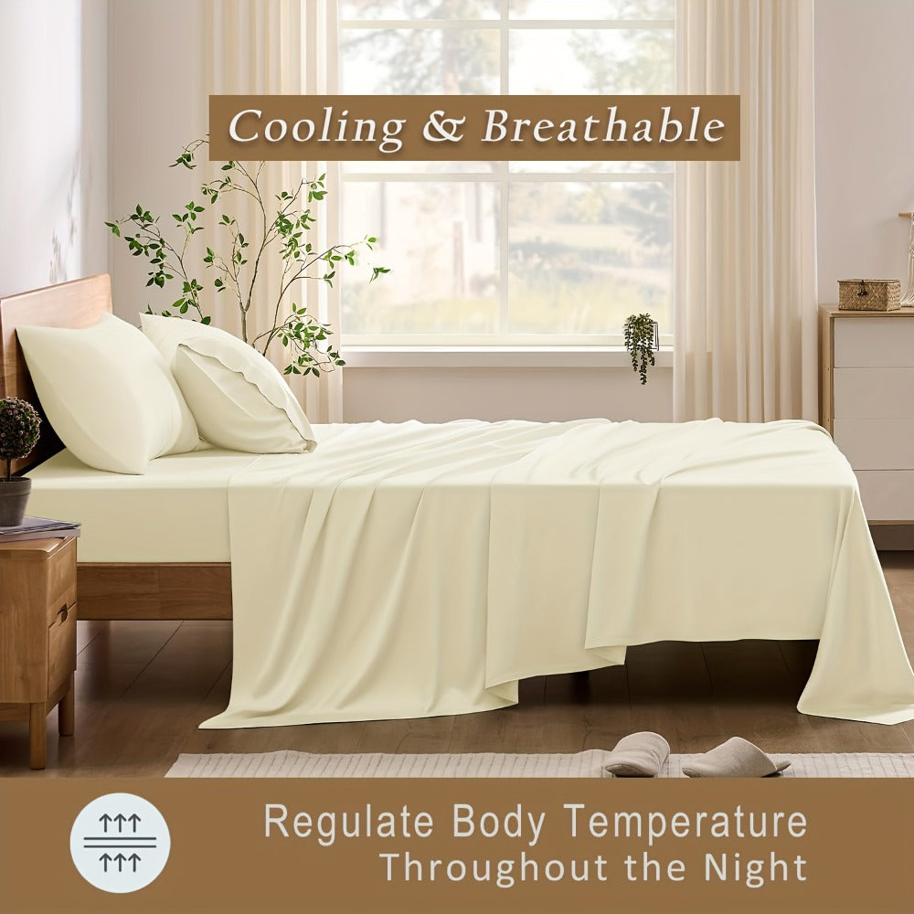 Egyptian Cotton Bed Sheet Set – 4-Piece 45.72cm Deep-Pocket Bedding – additional product view 13