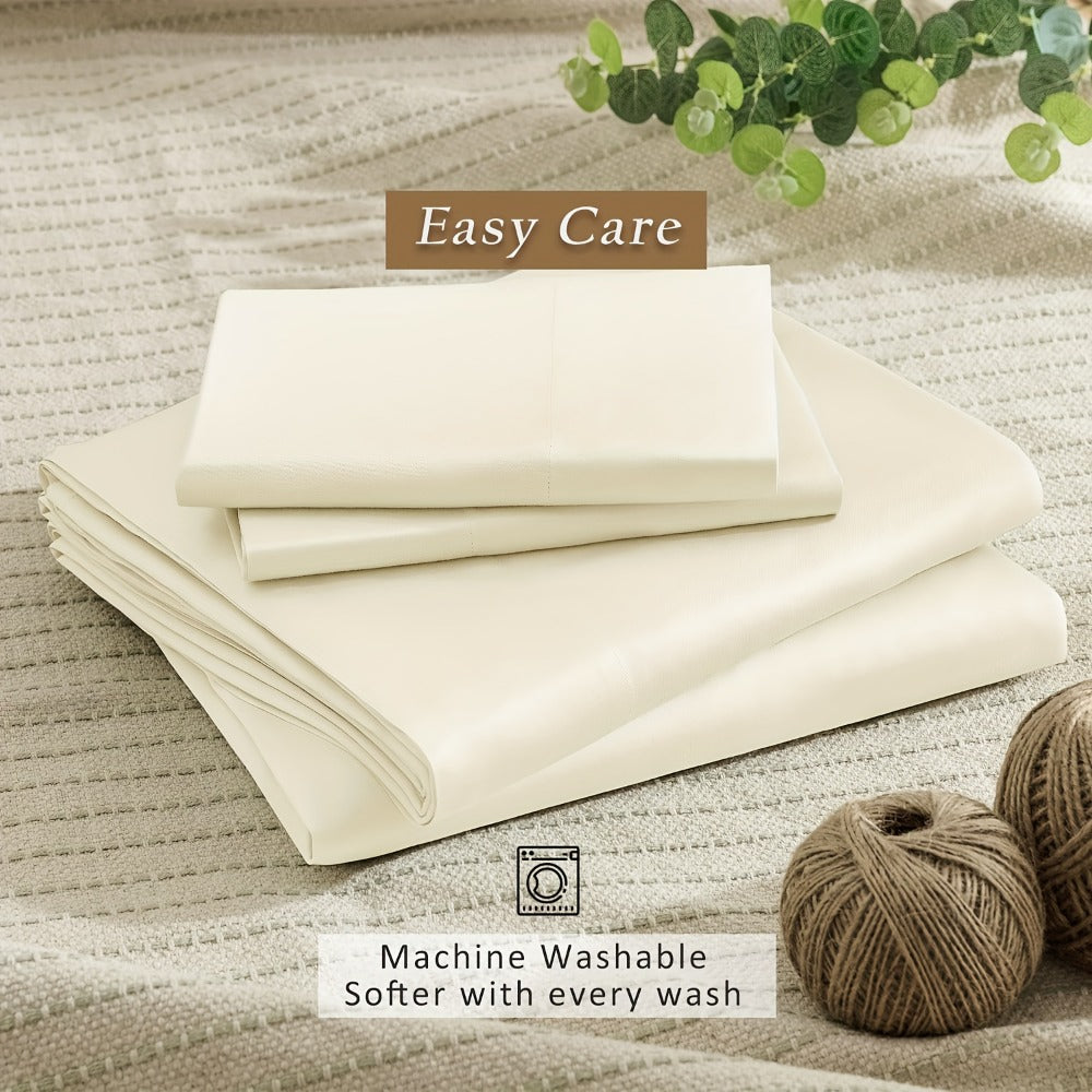 Egyptian Cotton Bed Sheet Set – 4-Piece 45.72cm Deep-Pocket Bedding – additional product view 23